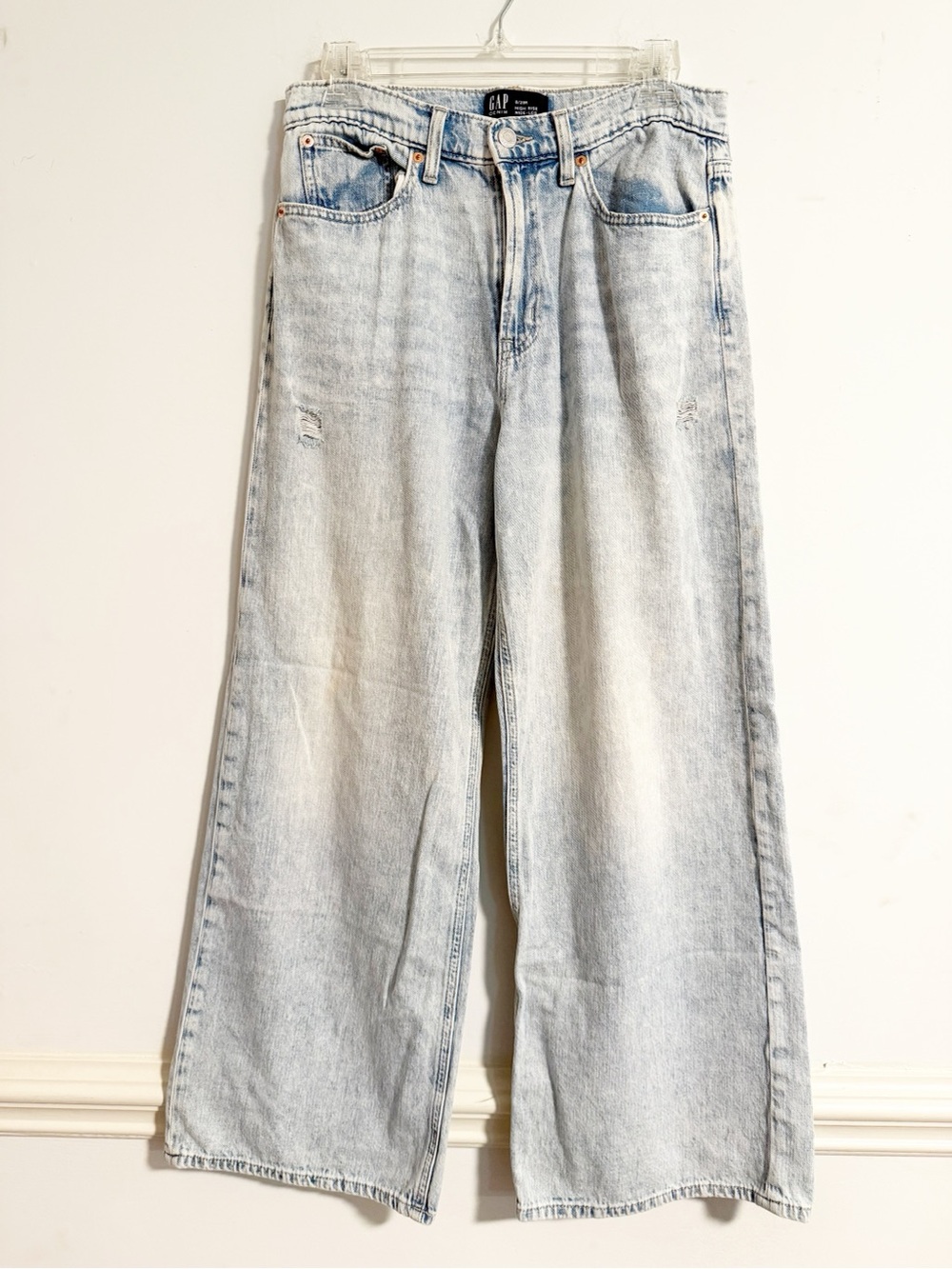 Gap High Rise Wide Leg Jeans 8/29 Light Picasso 100% Cotton Denim